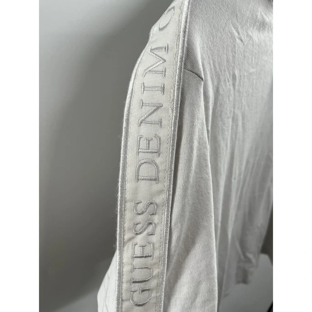 NWT Guess T-Shirt Men Medium Grey Crew Neck Short Sleeve Heather Pullover Cotton - Picture 6 of 8